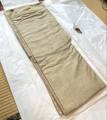 호몬기 펄톤 기모노 솔기 실 부착 미사용 브라운 손바느질