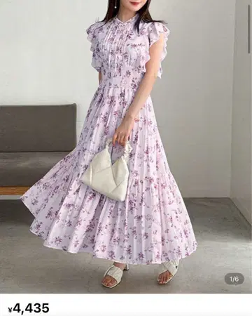SHEIN 연보라 플라워 프린트 맥시 드레스