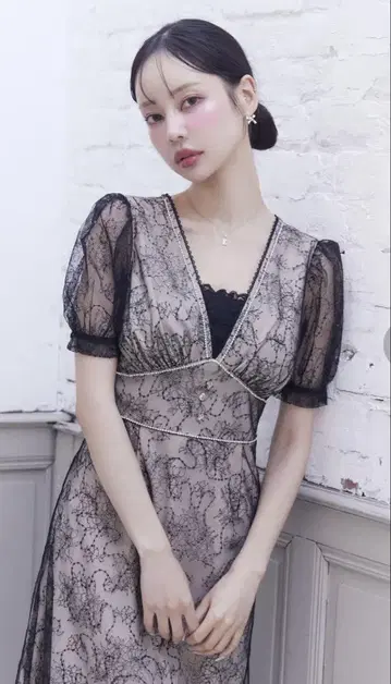 EATME V넥 레이스 원피스