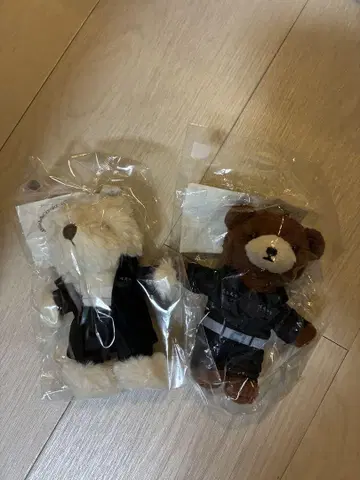 곰 봉제 인형 세트 (브라운 화이트)