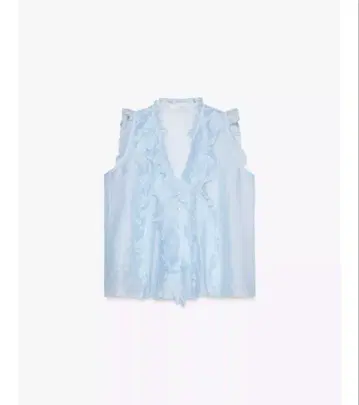 zara 프릴 달린 플루이드 상의