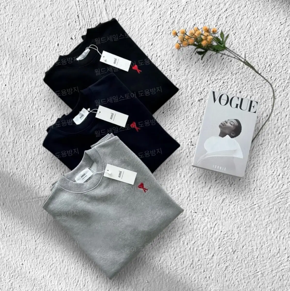 Free Shipping / QR Code Authentic Ami Small Logo Sweatshirt Unisex