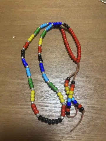 레인보우 화이트 하트 목걸이