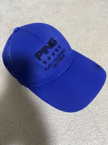 PING 골프 캡 자수 블루 프리 사이즈 여름용 메쉬 타입