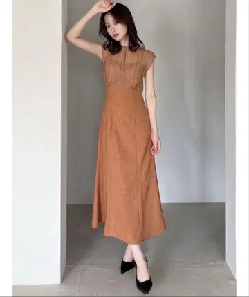 시어 스트라이프 원피스 (오렌지)