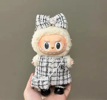 labubu 봉제 인형 옷 갈아입기 의류 화이트 3종 세트