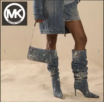 MICHAEL KORS DAWN 스플래터 데님 부츠