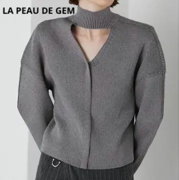 새상품급 LA PEAU DE GEM 라포도제임 2way 넥 홀더 니트