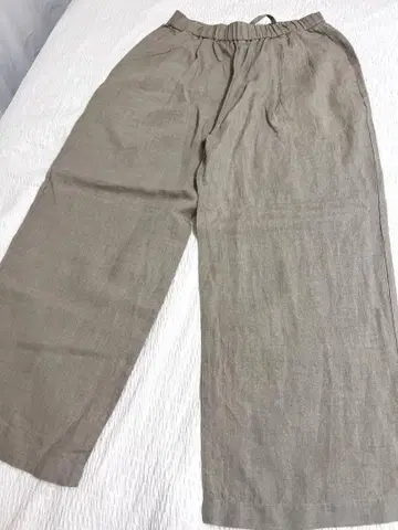 무인양품 린넨 워싱 이지 와이드 팬츠 L 네추럴