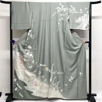호몬기 금채 꽃 무늬 국화 모란 츠지카 꽃 등나무 늘어진 기모노 022k
