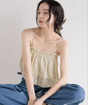 LOWRYSFARM 레이스 자카드 뷔스티에