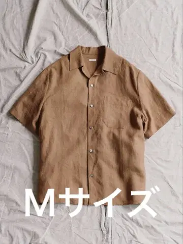 LIDNM 린넨 워셔 휴즈 셔츠 탄