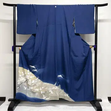 이로도메소데 금 자수 금채 송죽매 학 국 기모노 023k