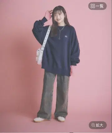 지나시스 MIKU 기획 logo sweat JEANASIS 네이비