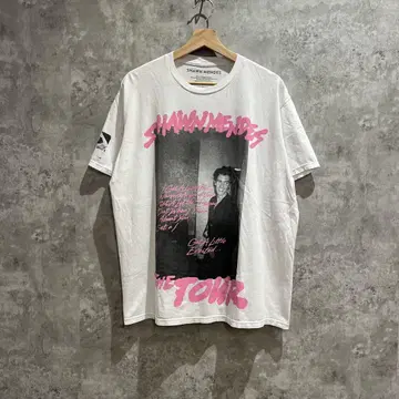 무료배송 USA 구제 의류 SHAWN MENDES 양면 프린트 T셔츠