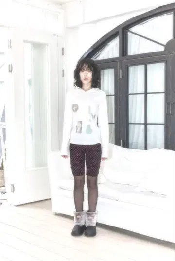 0milewear 가든 슬림 후디 화이트