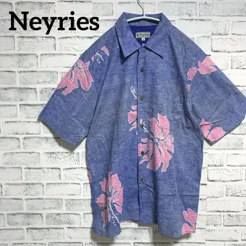 [ Neyries ] 네이리즈 코튼 블루 계열 남성용 하와이안 셔츠