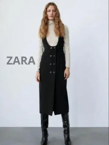 ZARA 버튼 디테일 오버롤 스커트 XS