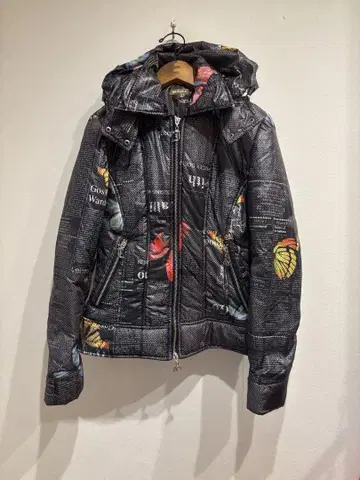 galliano 나비 뉴스 페이퍼 패딩 자켓 존 galliano