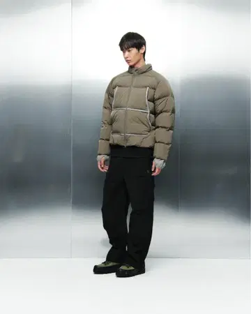 SANSANGEAR TAPED PUFFER JACKET BRWON