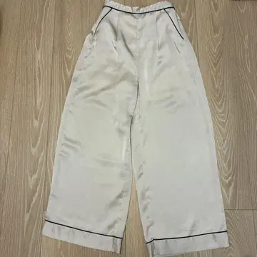 새상품급 하레 새틴 와이드 팬츠 여성용 프리 캐주얼 파이핑