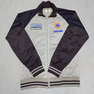 76 Lubricants 트랙 자켓 Y2K 자수 로고 L 사이즈