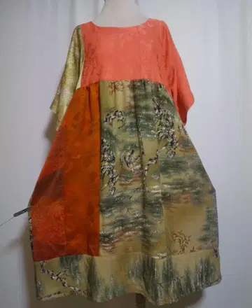 서비스품/기모노/리메이크/원피스/프리 사이즈/가슴 너비 58cm