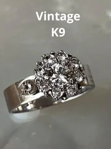 K9 화이트 골드 반지 빈티지