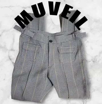새상품급 MUVEIL 체크 하운드투스 체크 패턴 팬츠