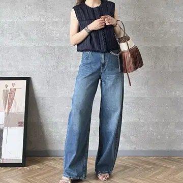 [UNIQLO] 배기 커브 청바지 26 블루 인심 69