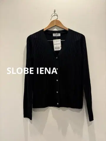 새상품 SLOBE IENA 워셔블 울 하이 게이지 리브 가디건