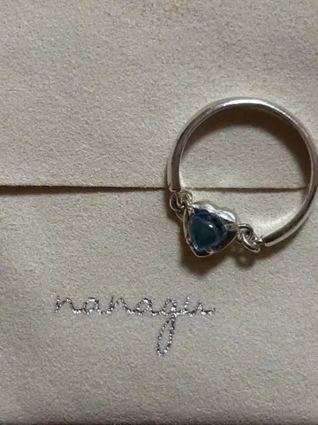 실버 하트 반지 블루 토파즈 17호