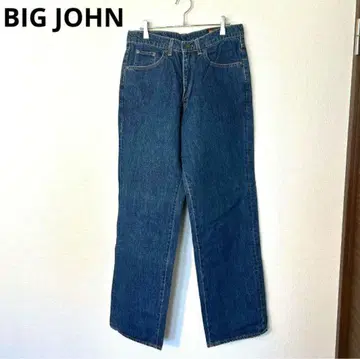 빅 존 블루진 와이드 데님 미사용 택 포함 32 일본제