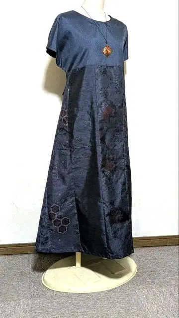 오시마 카스리 기모노 리메이크 롱 원피스 827