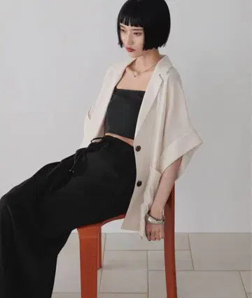 미사용 새상품 바스켓 자켓 아이보리 로리즈팜