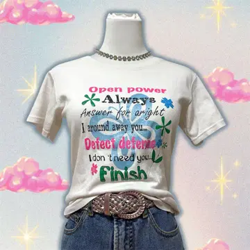 가격 인하 y2k 헤이세이 여자 화이트 버터플라이 컬러풀 T셔츠 피치T