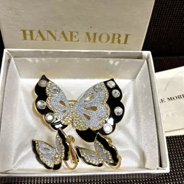 HANAE MORI 모리 하나에 나비 브로치 귀찌 3세트