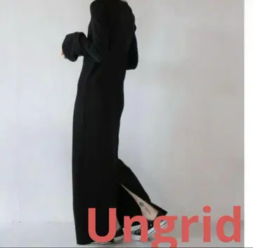 Ungrid 플레어 슬리브 골지 핏 원피스