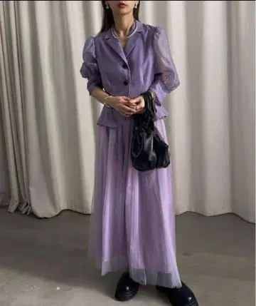 PEPLUM LINE CHIFFON SKIRT SET DRESS