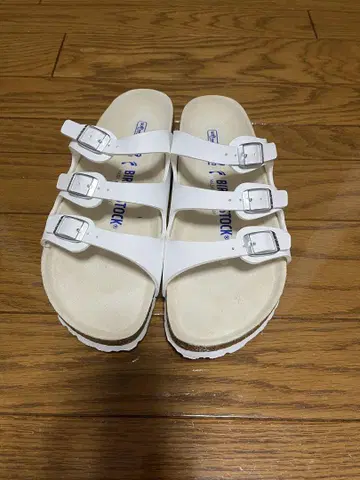 BIRKENSTOCK 플로리다 화이트 3 스트랩 샌들 25cm
