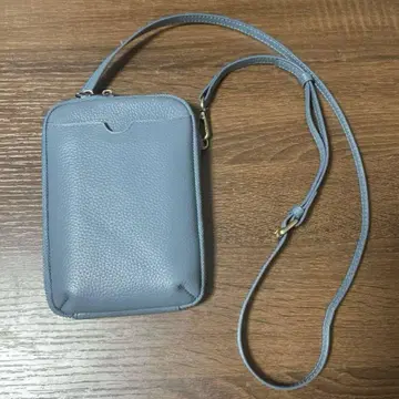 KITATU 천연 가죽 스마트폰 파우치 숄더백 지갑 숄더 블루