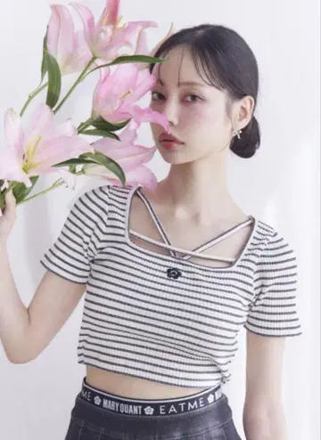 MARY QUANT EATME 데콜테 디자인 리브 TOPS
