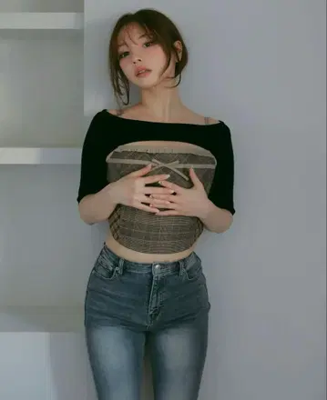 andmary Rimma check set tops