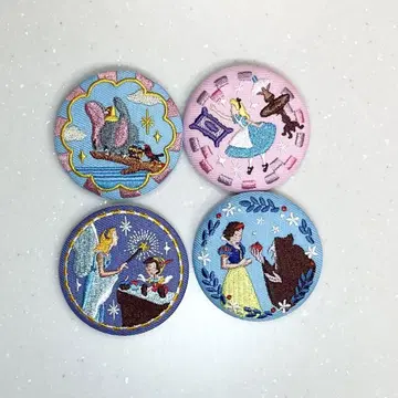 [ 익명 배송 ] Disney 디즈니 자수 캔뱃지 묶음 판매 4세트