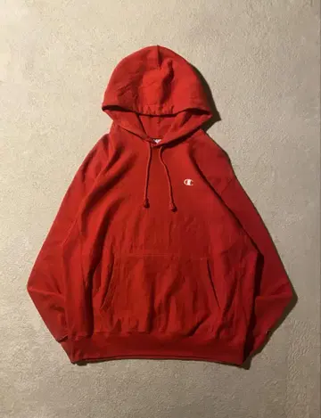 Champion Reverse Weave 후드티 레드 구제 의류 L