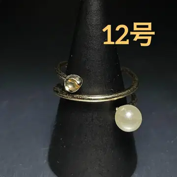 빈티지 패션 반지 골드 12호 2연 반지 펄 개성