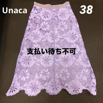 Unaca 아나카 플라워 컷 스커트 롱 스커트 종아리 기장 38 M