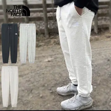 THA NORTH FACE 헤더 스웨트 팬츠 화이트 믹스 그레이