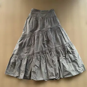 그레이 플레어 스커트 뒷면 지퍼