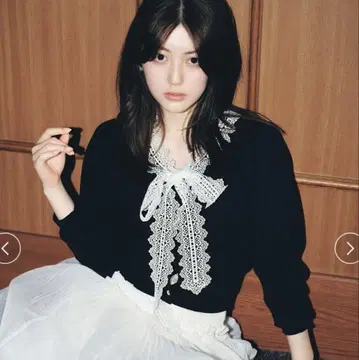 SNIDEL 스나이델 레이스 보타이 가디건